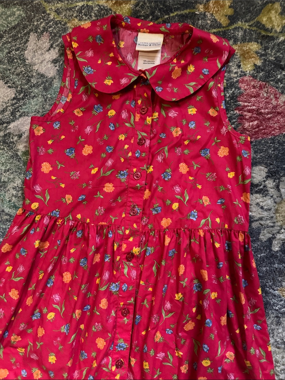 Vintage Laura Ashley Floral Button-Front Dress